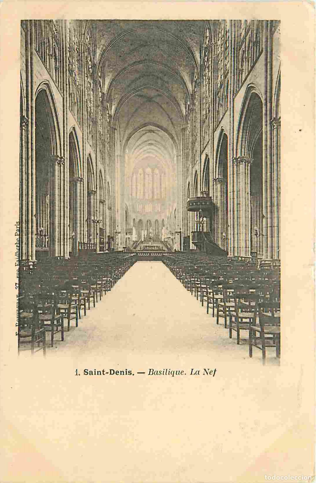 Postais: France - 93 - Saint Denis - int&eacute;rieur de la Basilique - La Nef - Pr&eacute;curseur - CPA - Oblit&eacute;ration de