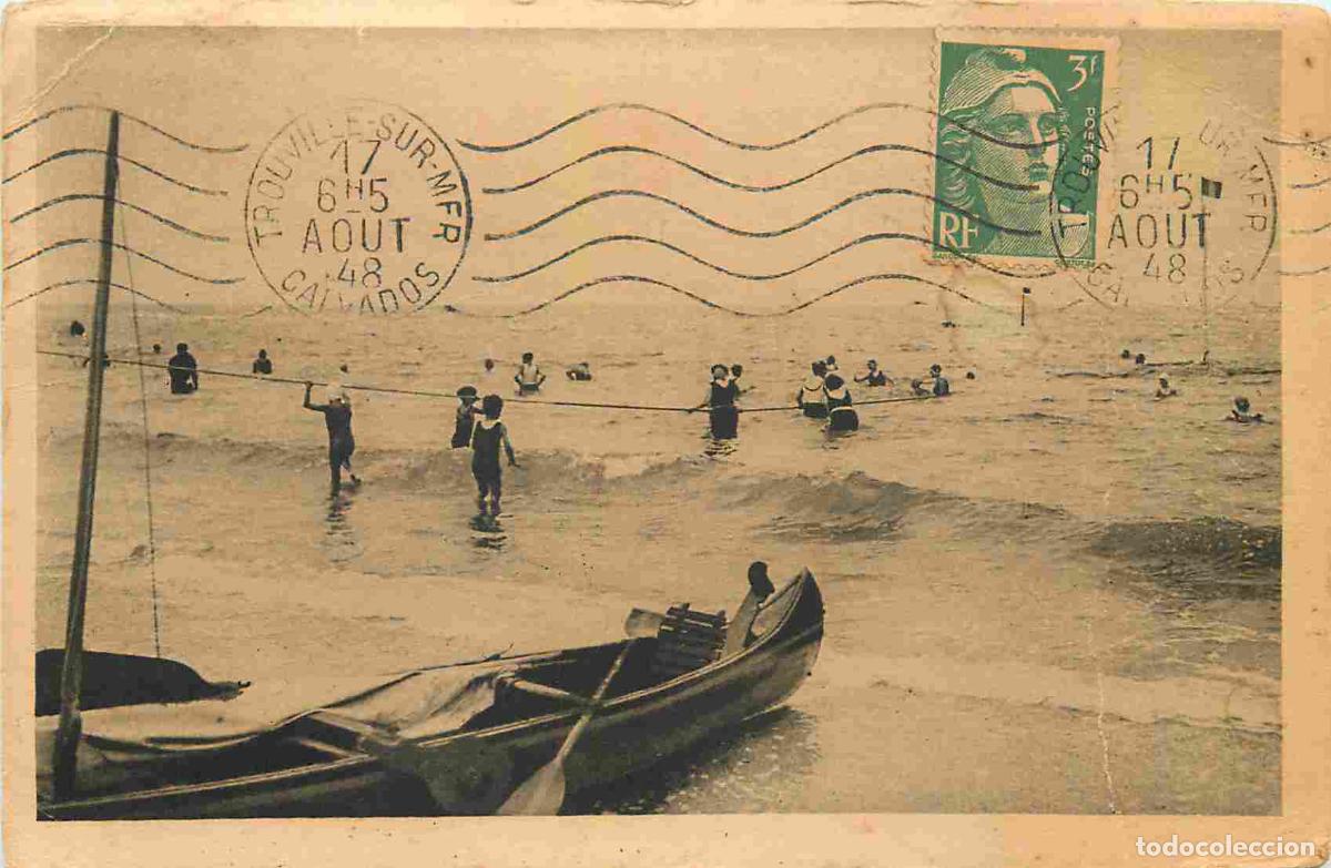 Postais: France - 14 - Trouville - Les Bains - Anim&eacute;e - Sc&egrave;nes de Plage - CPA - Oblit&eacute;ration de 1948 - Voir S