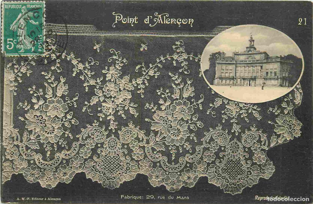 Postais: France - 61 - Alen&ccedil;on - Point d'Alen&ccedil;on - Artisanat - Dentelle - CPA - Oblit&eacute;ration de 1912 - Voir S