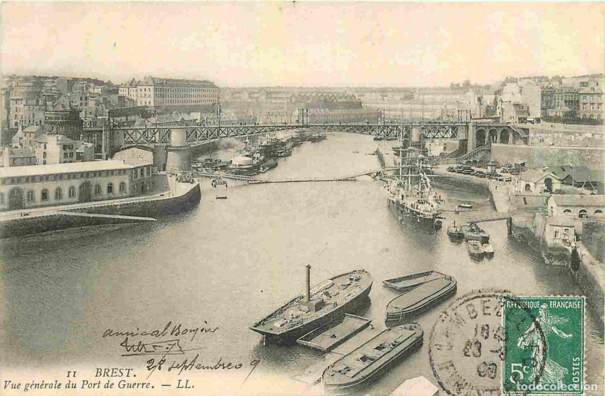 Postais: France - 29 - Brest - Vue G&eacute;n&eacute;rale du port de Guerre - CPA - Oblit&eacute;ration de 1909 - Voir Scans Recto