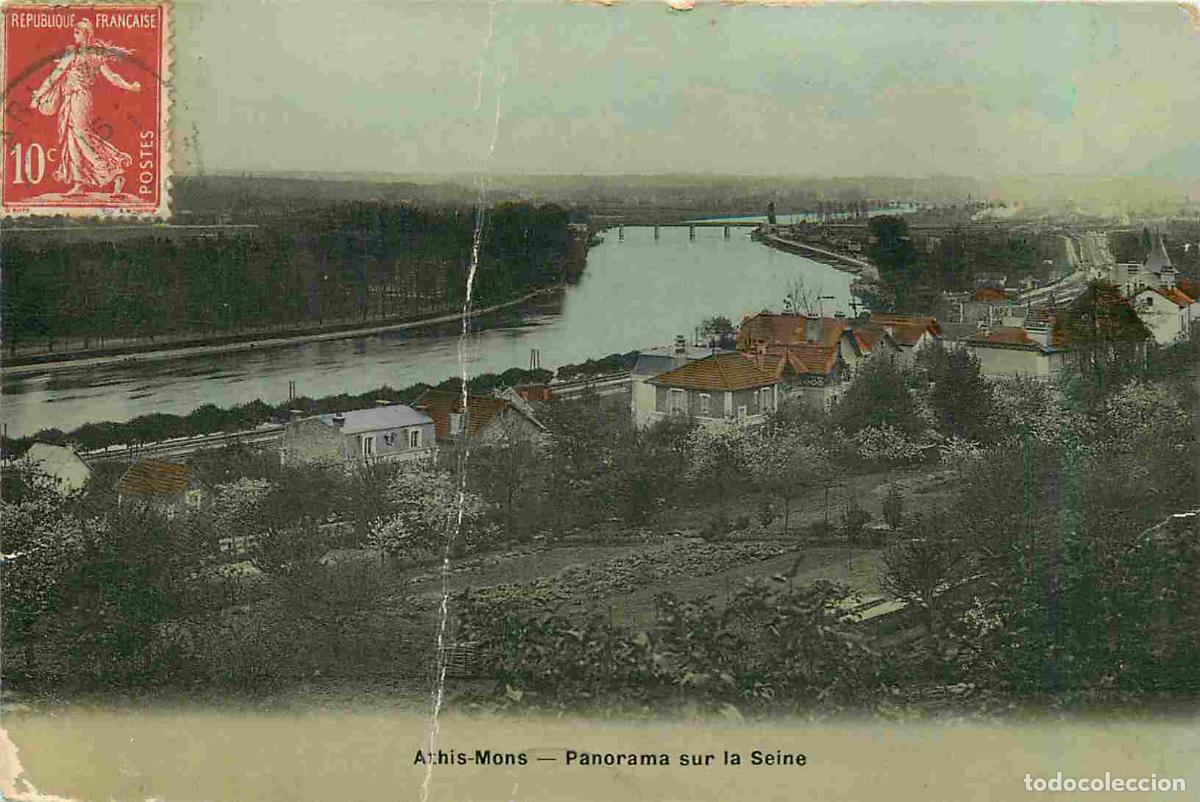 Postais: France - 91 - Athis Mons - Panorama sur la Seine - CPA - Oblit&eacute;ration de 1908 - Etat gros pli visibl