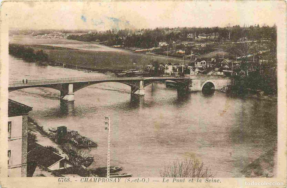 Postais: France - 91 - Champrosay - Le Pont et la Seine - Panorama - CPA - Etat l&eacute;ger pli visible - Voir Scan