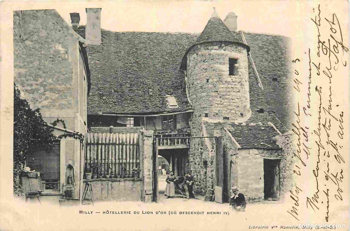 Cartoline: France - 91 - Milly la Foret - Hotellerie du Lion d'Or - Anim&eacute;e - Pr&eacute;curseur - CPA - Oblit&eacute;ration de