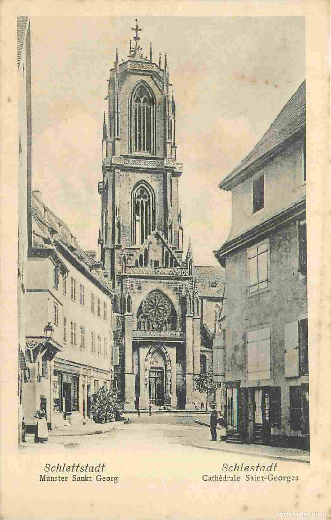 Postkarten: France - 67 - Schlettstadt - S&eacute;lestat - Cath&eacute;drale Saint Georges - Anim&eacute;e - Pr&eacute;curseur - Carte Allem