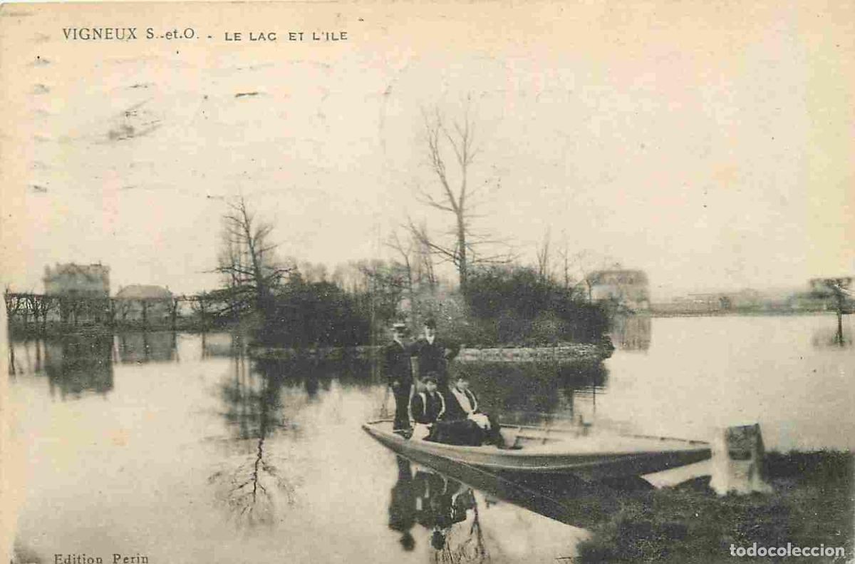 Postkarten: France - 91 - Vigneux sur Seine - Le Lac et l'ile - Anim&eacute;e - Canotage - CPA - Oblit&eacute;ration de 1919 -