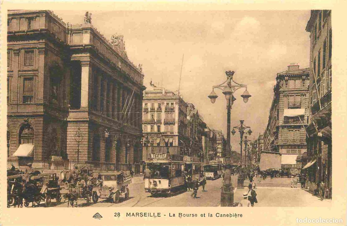 Postkarten: France - 13 - Marseille - La Bourse et la Canebi&egrave;re - Anim&eacute;e - Tramway - Automobiles - CPA - Voir Sc