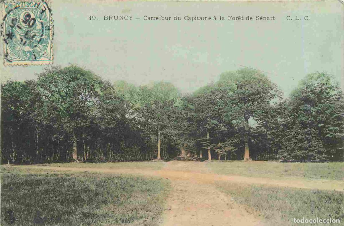 Postkarten: France - 91 - Brunoy - Carrefour du Capitaine &agrave; la For&ecirc;t de S&eacute;nart - Coloris&eacute;e - CPA - Oblit&eacute;ration