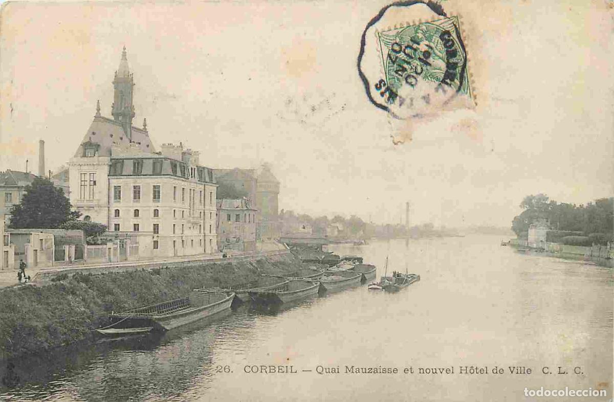 Postkarten: France - 91 - Corbeil Essonnes - Quai Mauzaisse et nouvel Hotel de Ville - CPA - Oblit&eacute;ration de 190