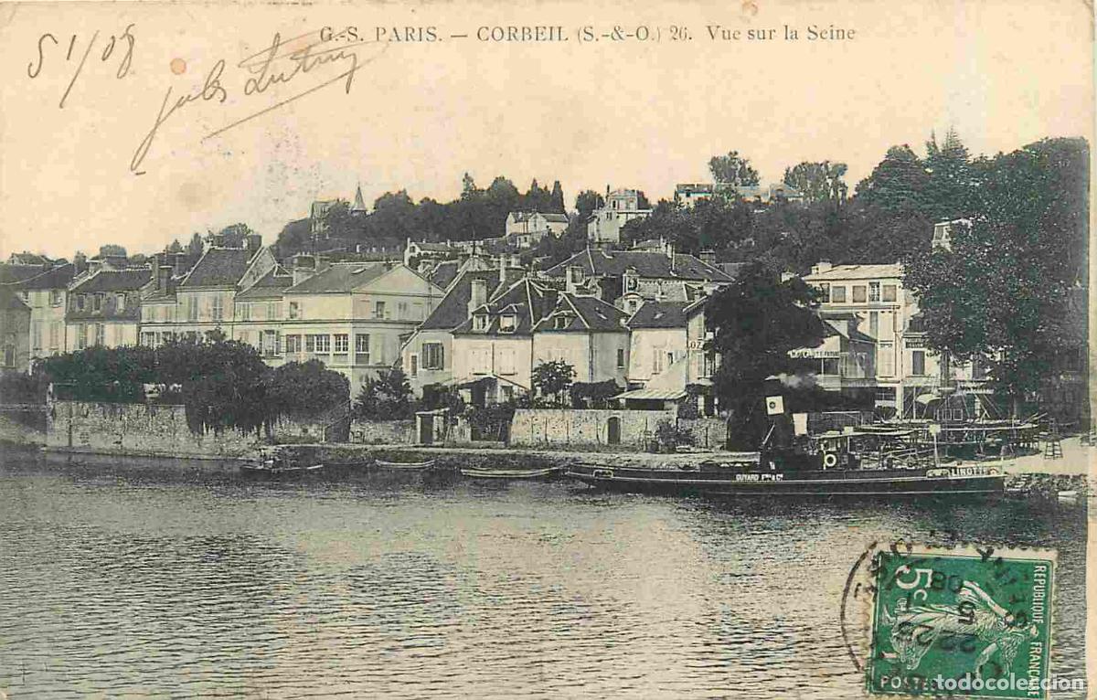 Postkarten: France - 91 - Corbeil Essonnes - Vue sur la Seine - CPA - Oblit&eacute;ration de 1908 - Voir Scans Recto-Ve