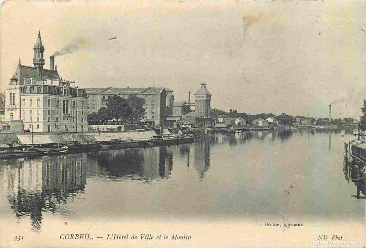 Postcards: France - 91 - Corbeil Essonnes - Hotel de Ville et Moulin - CPA - Oblit&eacute;ration de 1907 - Voir Scans