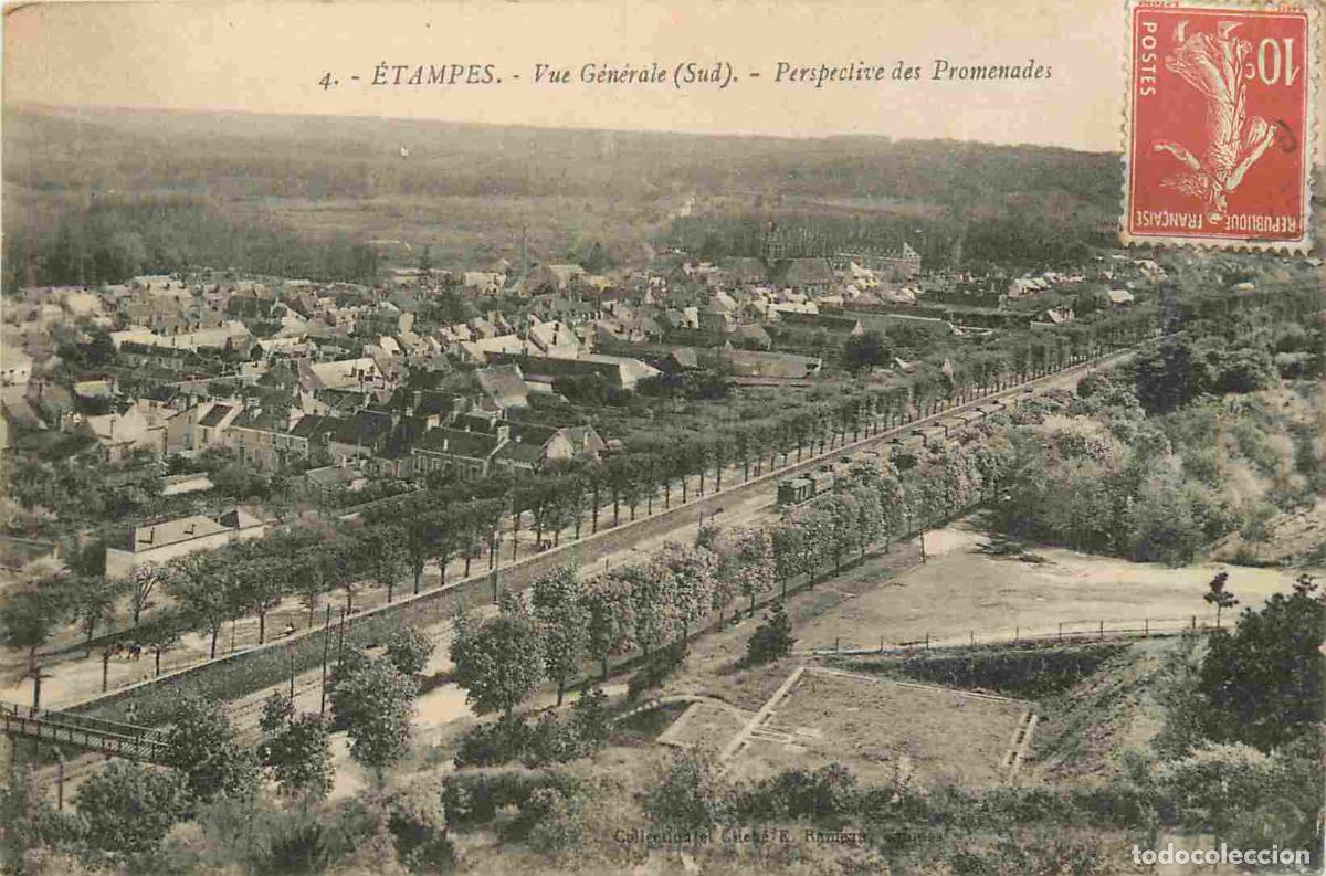 Postales: France - 91 - Etampes - Vue G&eacute;n&eacute;rale Sud - Perspective des Promenades - CPA - Etat pli visible - Voi