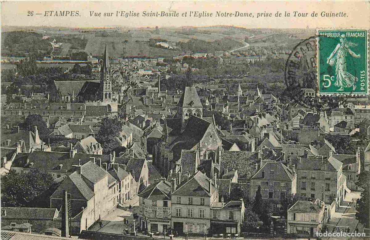 Postales: France - 91 - Etampes - Vue sur l'Eglise Saint Basile et l'Eglise Notre Dame prise de la Tour de Gui