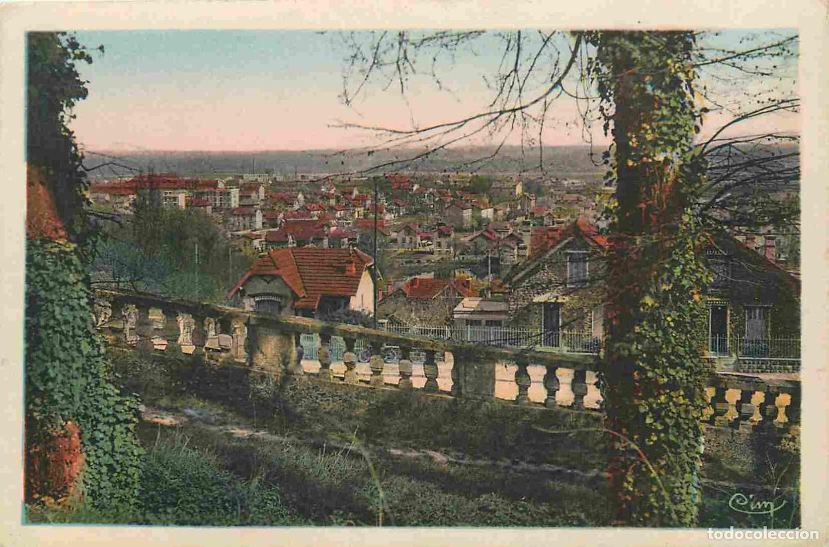 Cartoline: France - 91 - Juvisy-sur-Orge - Vue panoramique prise du Parc - Coloris&eacute;e - CPA - Voir Scans Recto-V