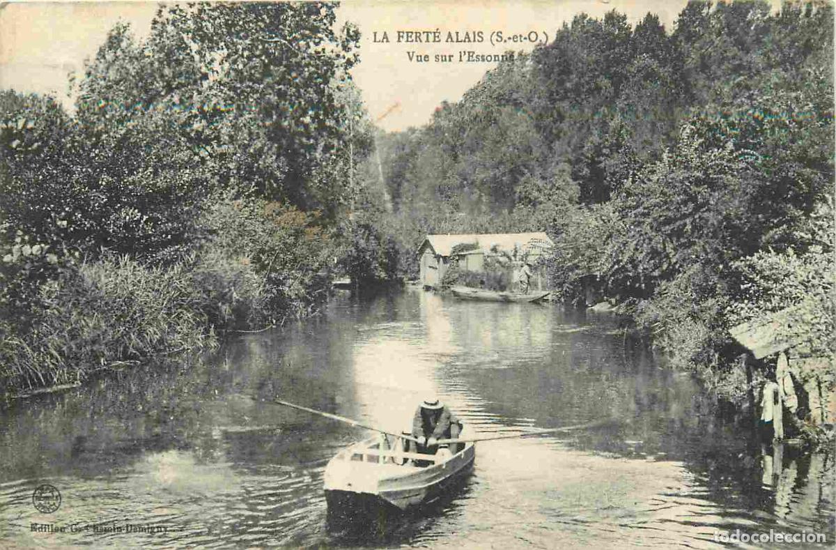 Cartoline: France - 91 - La Ferte Alais - Vue sur l'Essonne - Anim&eacute;e - Canotage - CPA - Oblit&eacute;ration de 1907 -