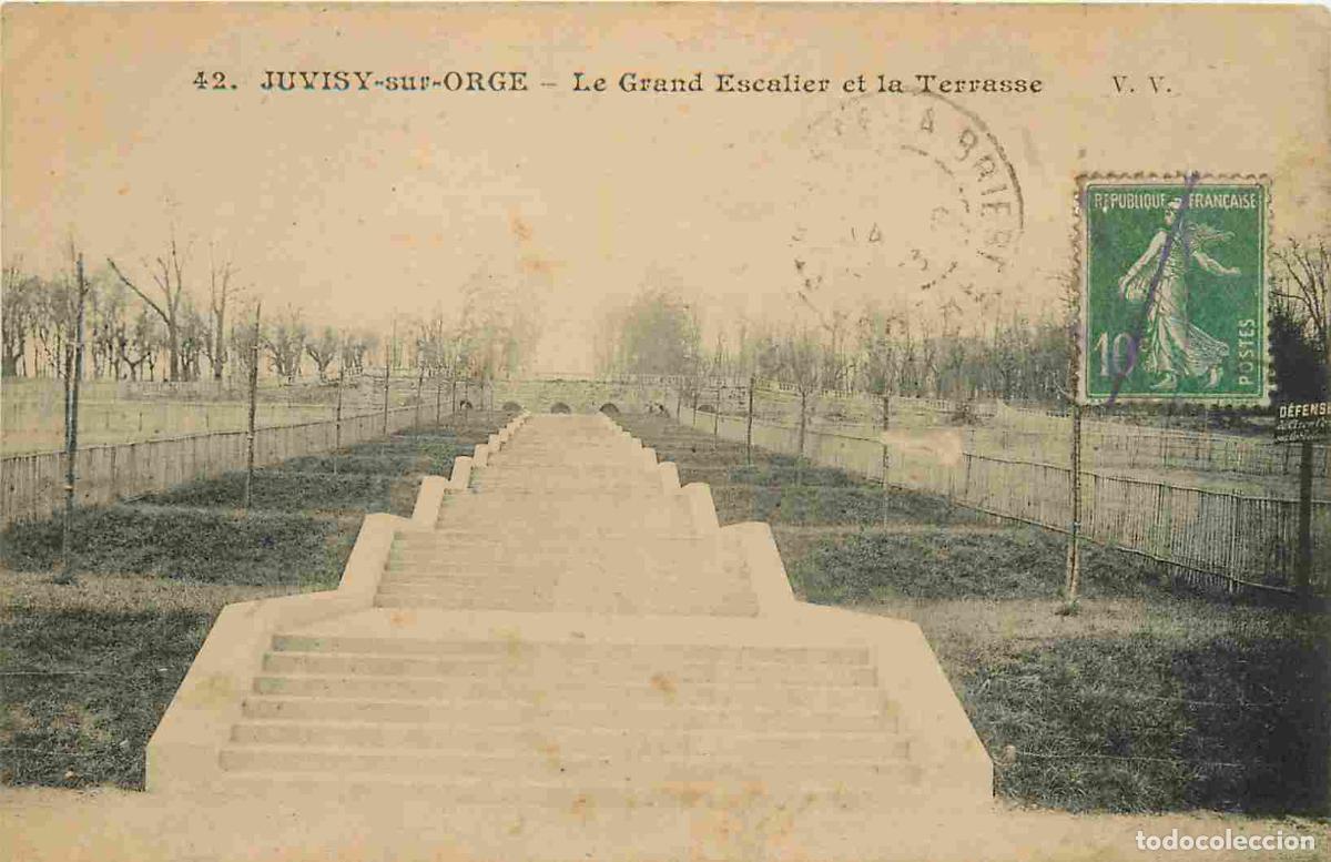 Cartoline: France - 91 - Juvisy-sur-Orge - Le Grand Escalier et la Terrasse - CPA - Oblit&eacute;ration de 1923 - Voir