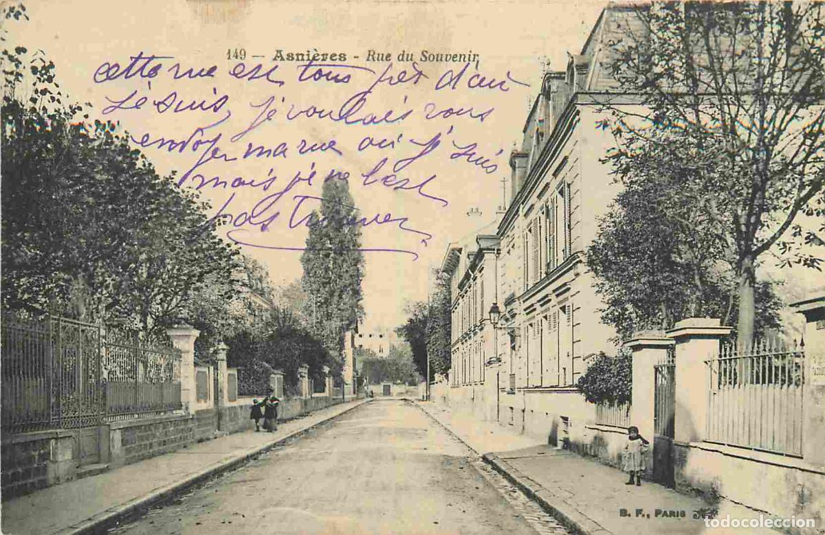 Postkarten: France - 92 - Asnieres sur Seine - Rue du Souvenir - Anim&eacute;e - CPA - Voyag&eacute;e en 1911 - Voir Scans Rec