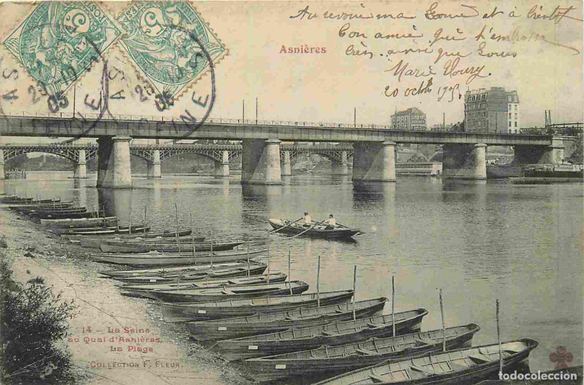 Postkarten: France - 92 - Asnieres sur Seine - La Seine au Quai d'Asni&egrave;re - La Plage - Anim&eacute;e - CPA - Oblit&eacute;rati