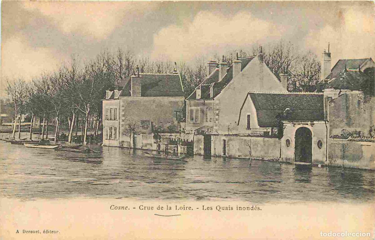 Postkarten: France - 58 - Cosne Cours sur Loire - Crue de la Loire - Les Quais inond&eacute;s - Pr&eacute;curseur - CPA - Voir