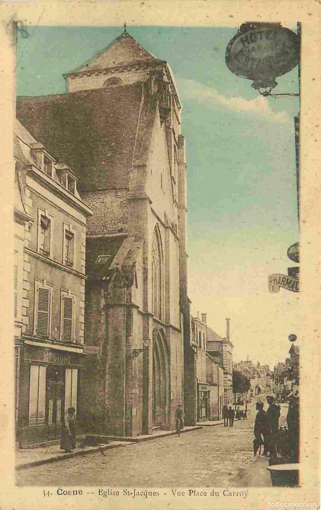 Postkarten: France - 58 - Cosne Cours sur Loire - Eglise Saint jacques - Vue Place du Carroy - Anim&eacute;e - CPA - Vo