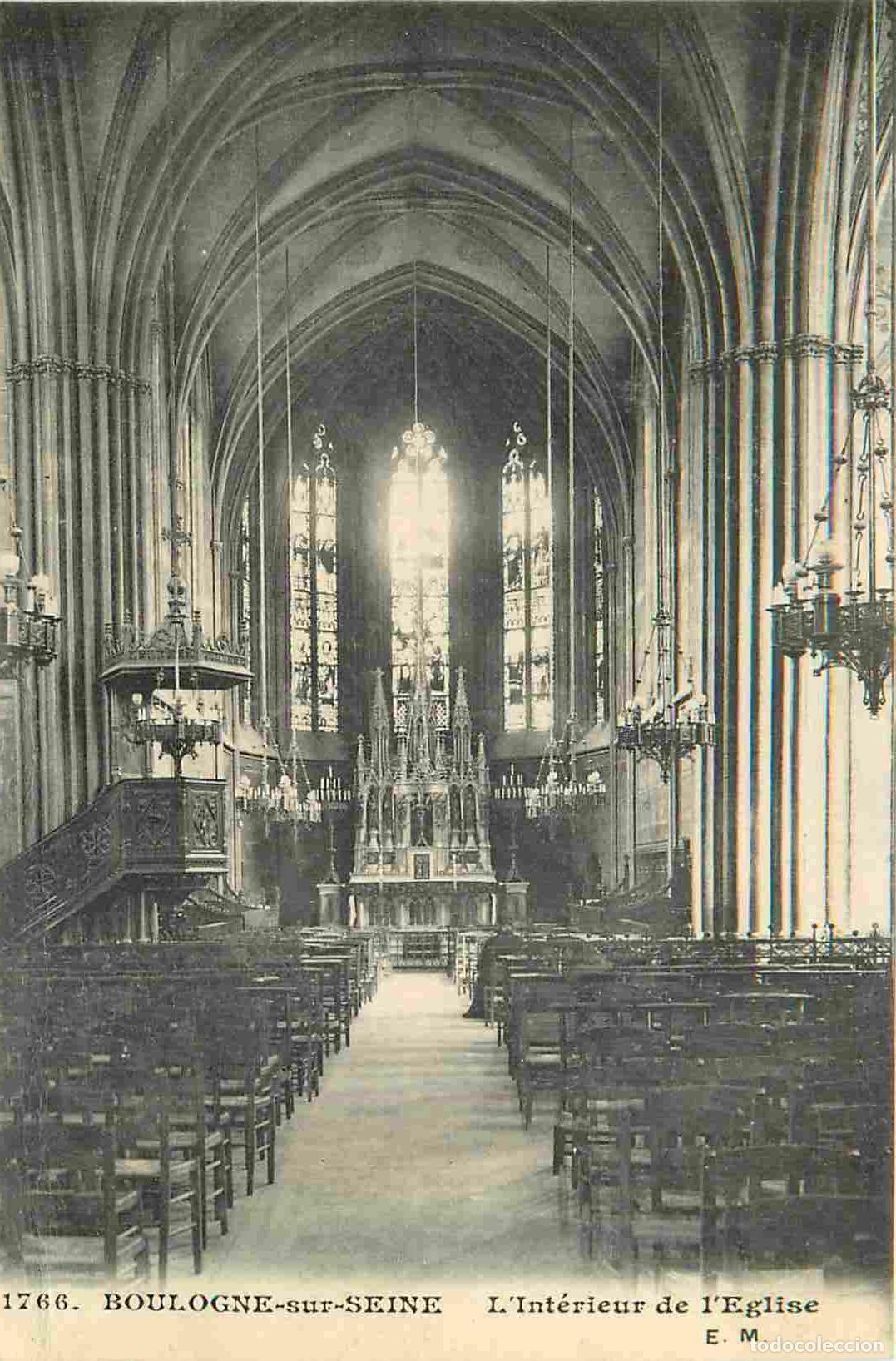 Postais: France - 92 - Boulogne Billancourt - Boulogne sur Seine - int&eacute;rieur de l'Eglise - CPA - Voyag&eacute;e en 1