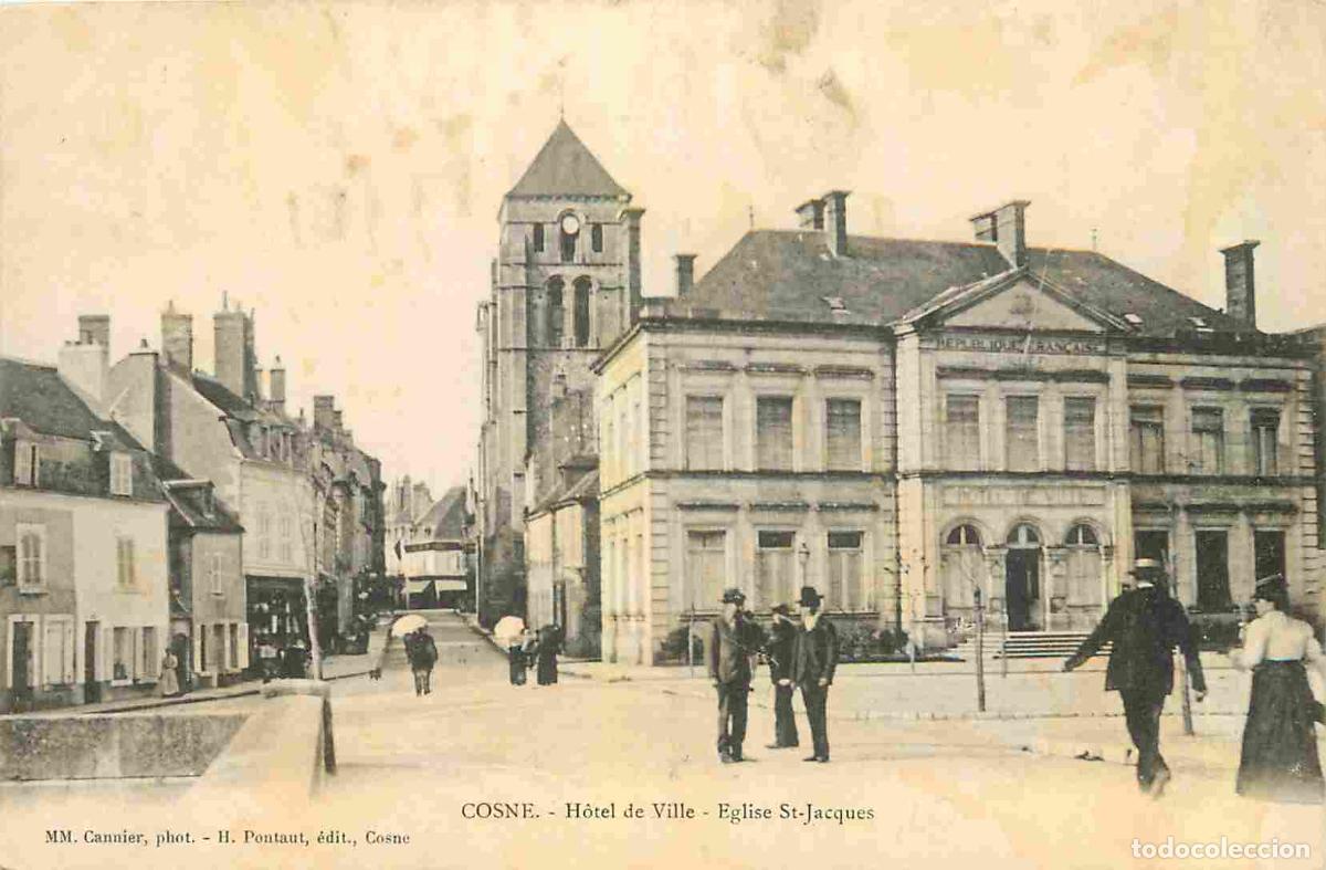 Postais: France - 58 - Cosne Cours sur Loire - Hotel de Ville - Eglise Saint Jacques - Anim&eacute;e - CPA - Voir Sc