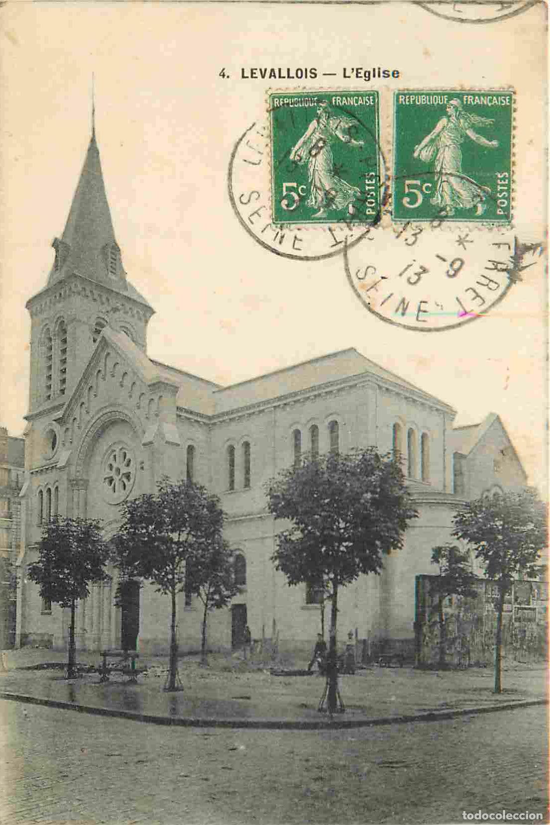 Postais: France - 92 - Levallois Perret - Eglise - CPA - Oblit&eacute;ration de 1913 - Voir Scans Recto-Verso