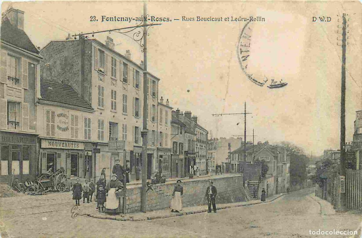 Postales: France - 92 - Fontenay aux Roses - Rues Boucicaut et Ledru-Rollin - CPA - Oblit&eacute;ration de 1906 - Eta