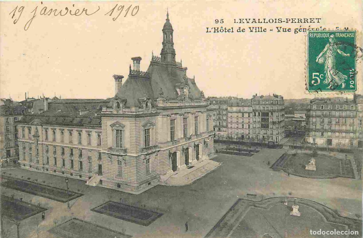 Postales: France - 92 - Levallois Perret - Hotel de Ville - CPA - Oblit&eacute;ration de 1910 - Voir Scans Recto-Vers