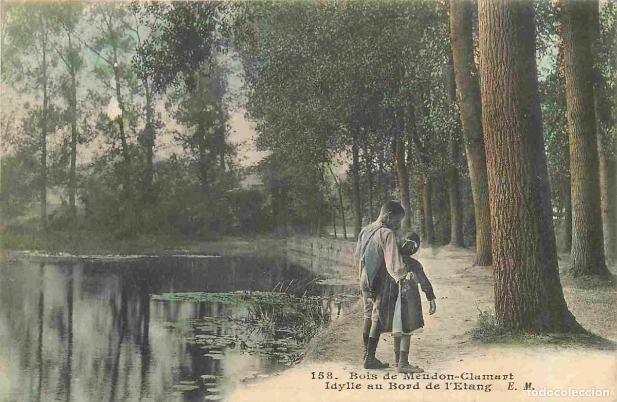 Postales: France - 92 - Meudon - Bois de Meudon Clamart - Idylle au bord de l'etang - Anim&eacute;e - Coloris&eacute;e - Enf