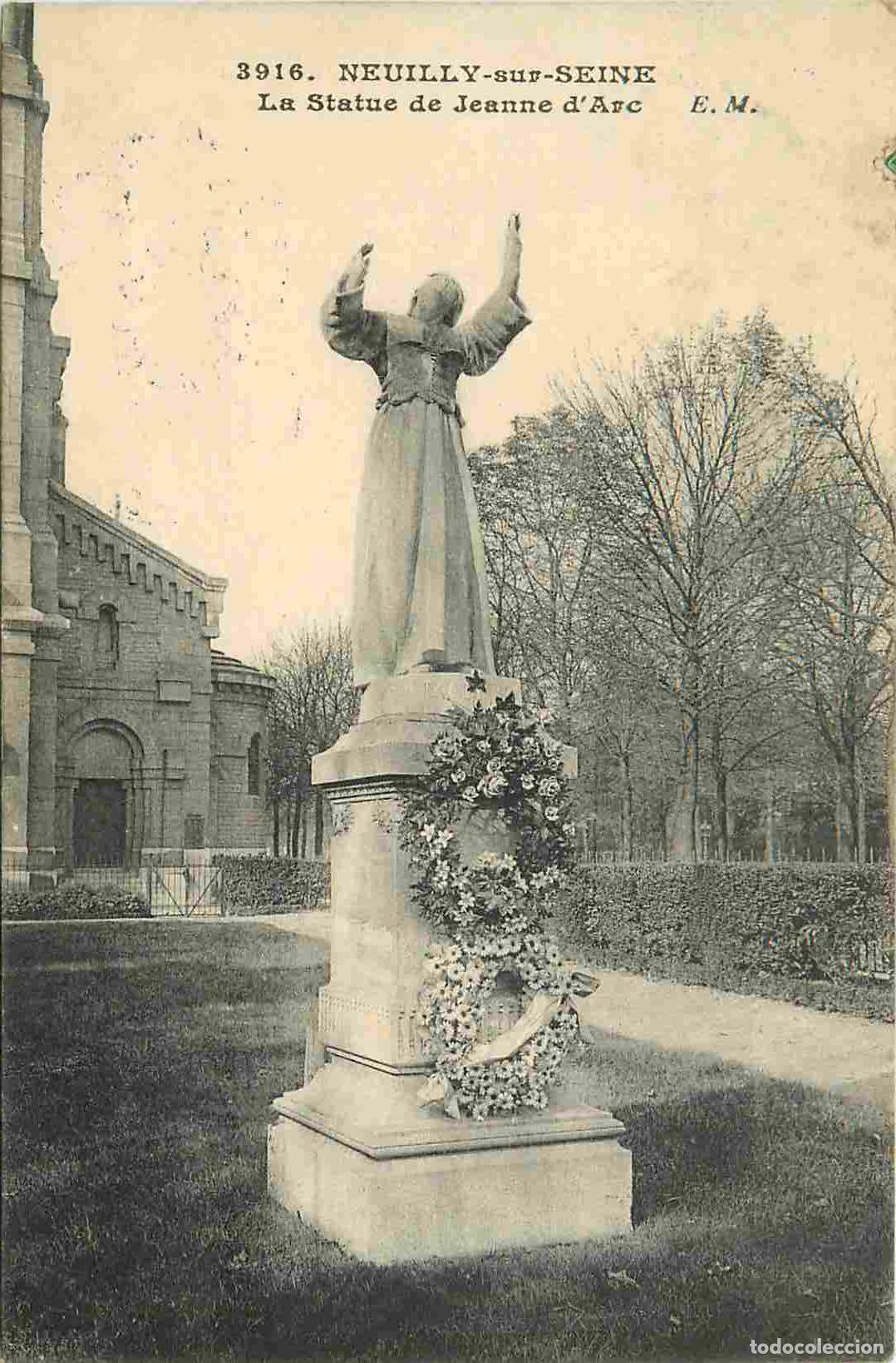 Postkarten: France - 92 - Neuilly sur Seine - Statue de Jeanne d'Arc - CPA - Oblit&eacute;ration de 1913 - Voir Scans R