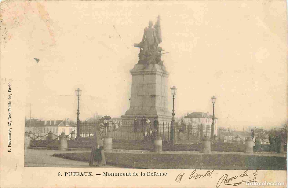 Postkarten: France - 92 - Puteaux - Monument de la D&eacute;fense - Anim&eacute;e - Pr&eacute;curseur - CPA - Oblit&eacute;ration de 1902 -