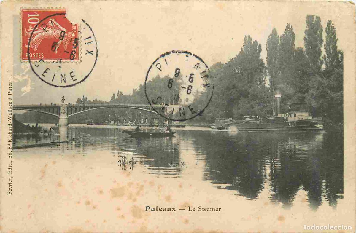 Postkarten: France - 92 - Puteaux - Le Steamer - Anim&eacute;e - CPA - Oblit&eacute;ration de 1908 - Voir Scans Recto-Verso