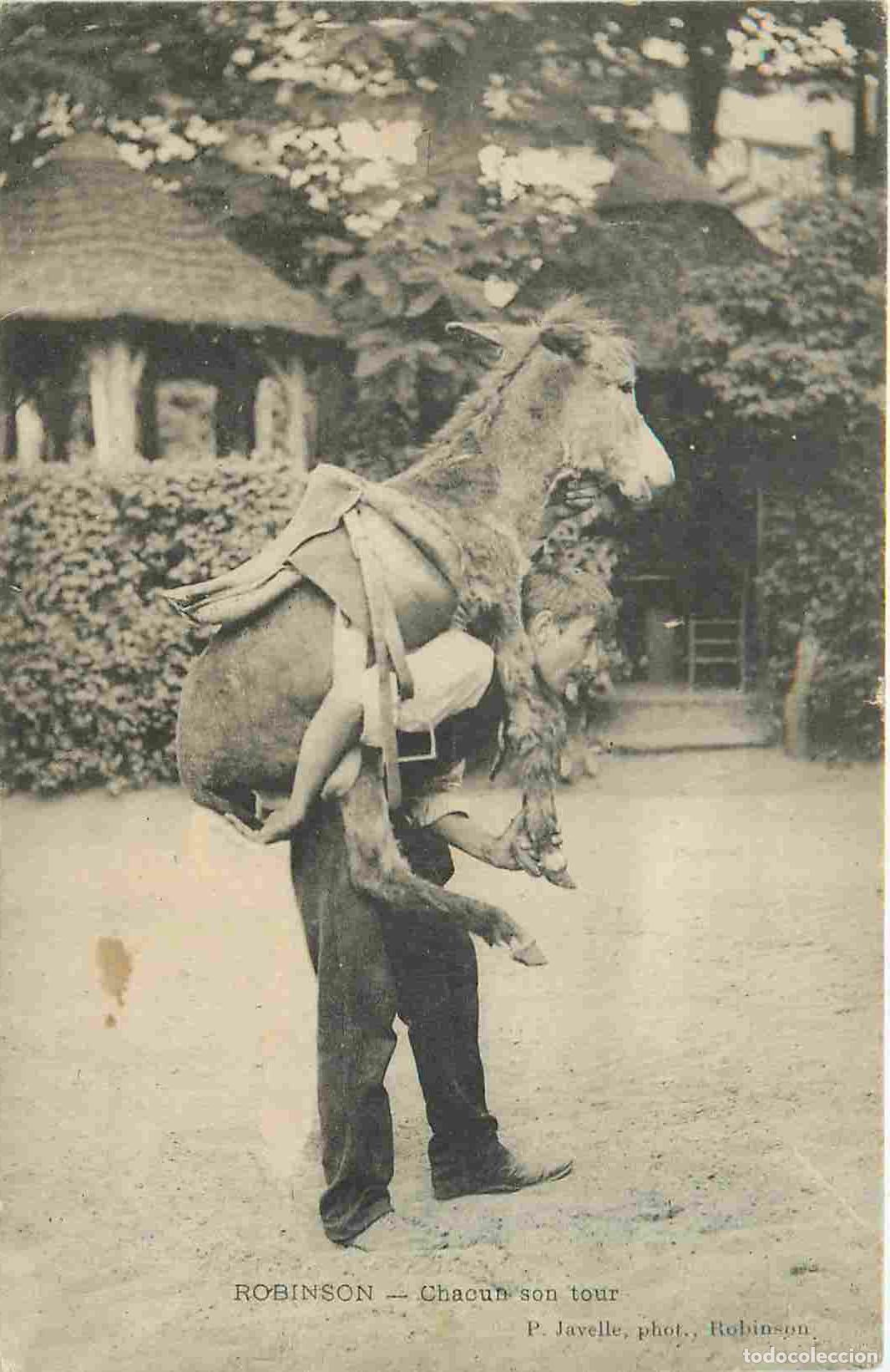 Postales: France - 92 - Robinson - Chacun son tour - Anim&eacute;e - Anes - CPA - Oblit&eacute;ration de 1907 - Voir Scans R