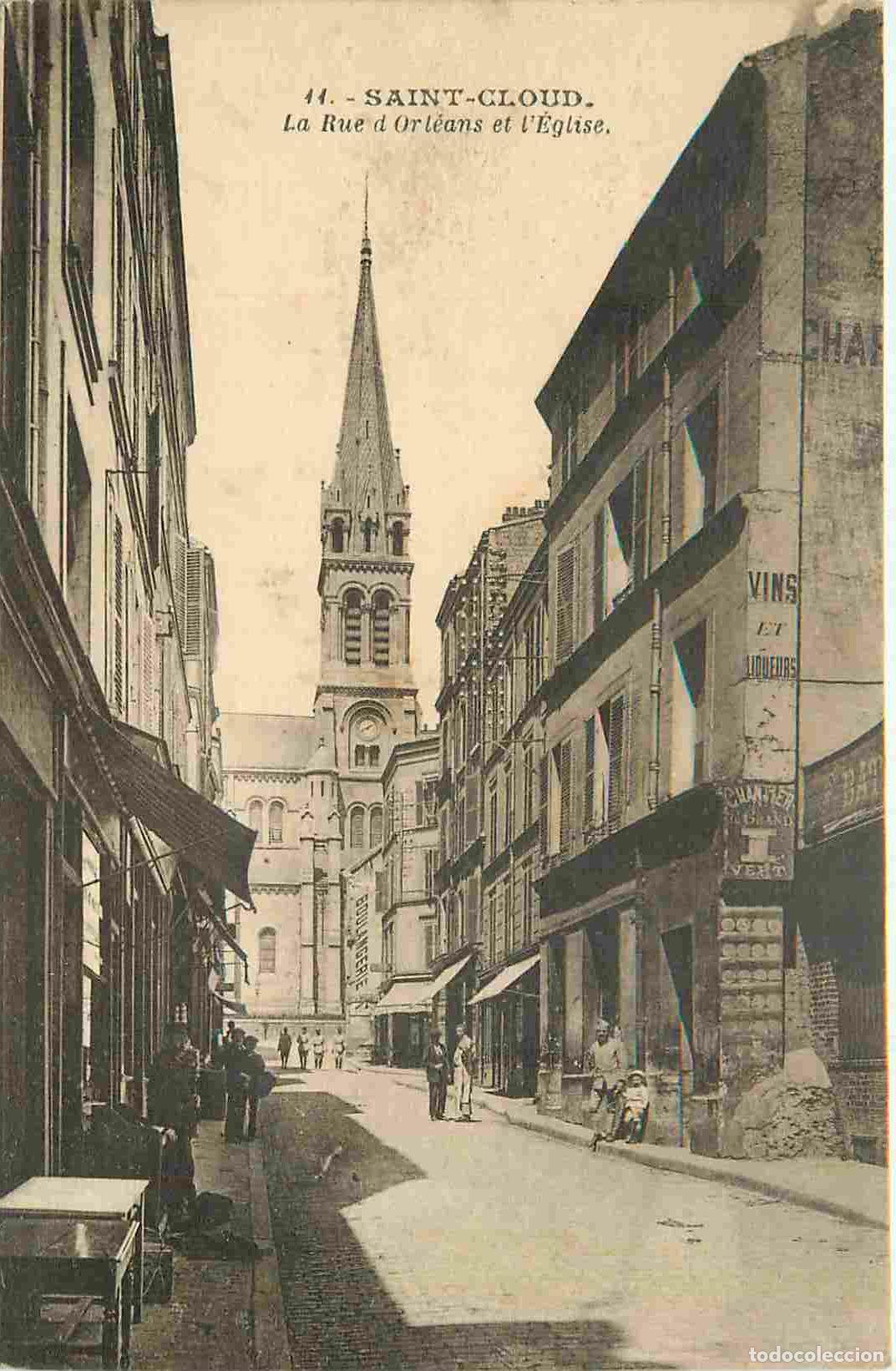 Cartoline: France - 92 - Saint Cloud - Rue d'Orl&eacute;ans et l'Eglise - Anim&eacute;e - CPA - Oblit&eacute;ration de 1935 - Voir S