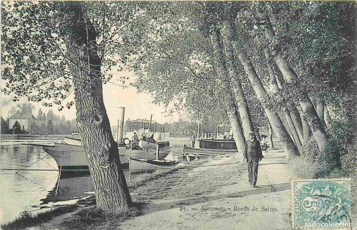 Postais: France - 92 - Suresnes - Bords de Seine - Anim&eacute;e - Bateaux - CPA - Oblit&eacute;ration de 1905 - Etat frois