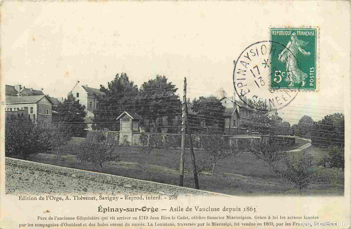 Postais: France - 91 - Epinay-sur-Orge - Asile de Vaucluse depuis 1863 - CPA - Oblit&eacute;ration de 1908 - Voir Sc