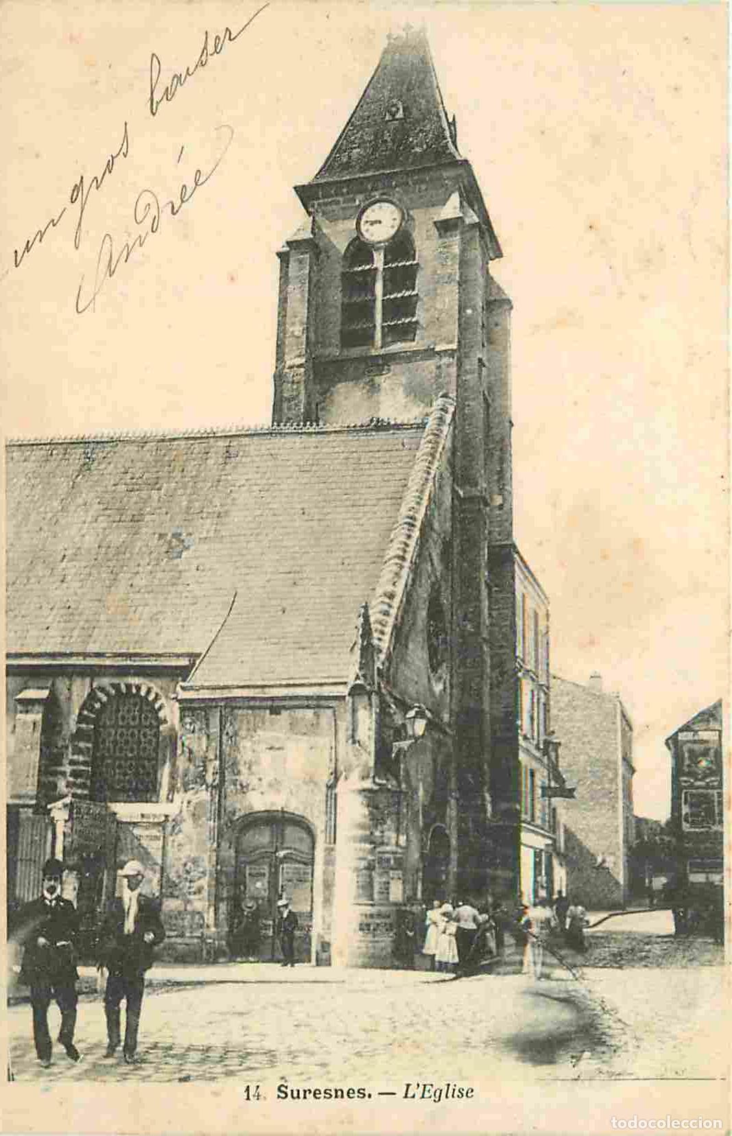 Postais: France - 92 - Suresnes - L'Eglise - Anim&eacute;e - Pr&eacute;curseur - CPA - Oblit&eacute;ration de 1905 - Voir Scans Re