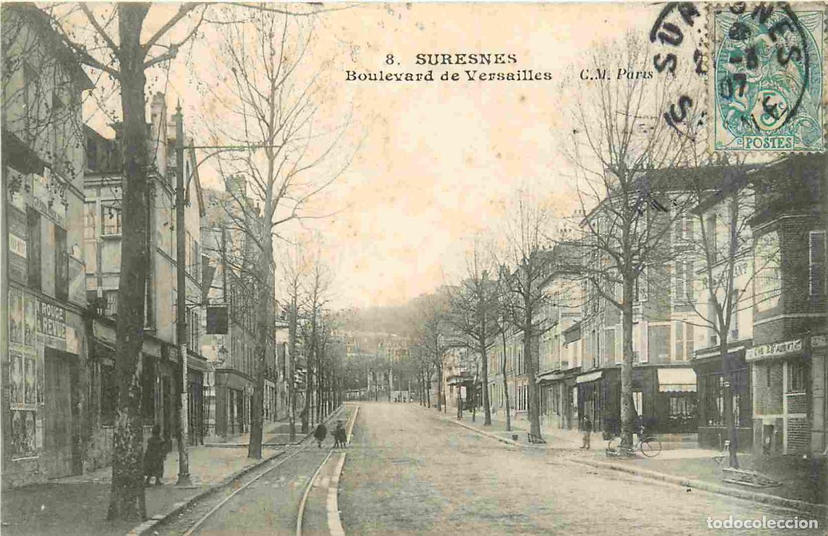 Postcards: France - 92 - Suresnes - Boulevard de Versailles - Anim&eacute;e - CPA - Oblit&eacute;ration de 1907 - Voir Scans