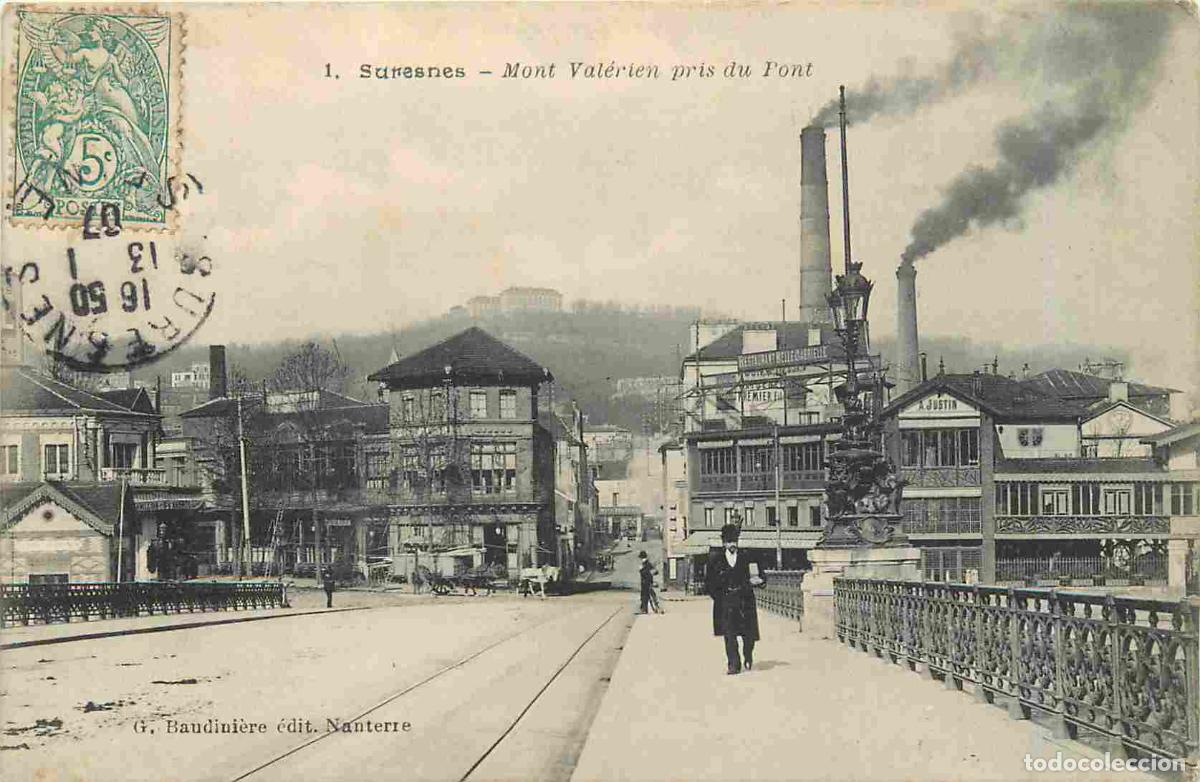Postcards: France - 92 - Suresnes - Mont Val&eacute;rien pris du Pont - Anim&eacute;e - CPA - Oblit&eacute;ration de 1907 - Voir Sca