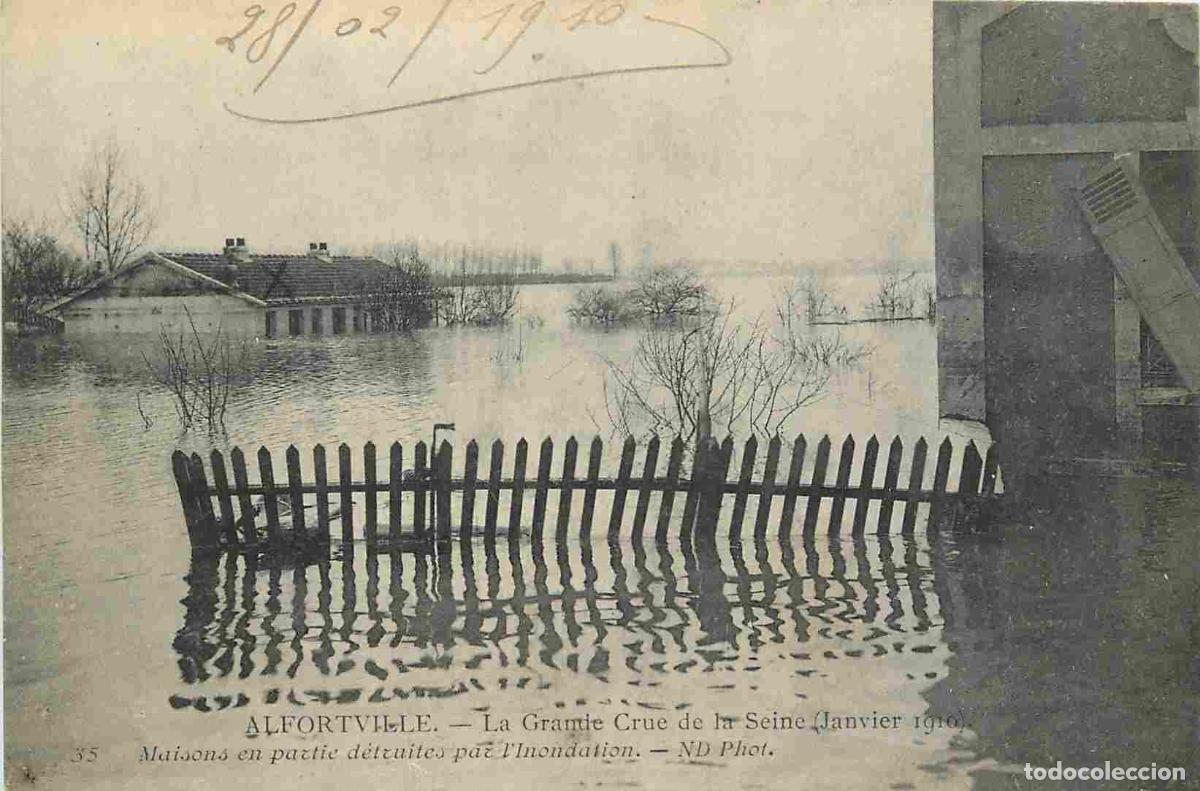 Postcards: France - 94 - Alfortville - La Crue de la Seine Janvier 1910 - Maisons en partie d&eacute;truites par l'ino