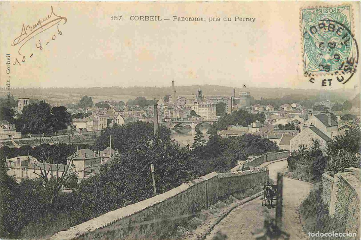 Postales: France - 91 - Corbeil Essonnes - Panorama pris du Perray - CPA - Oblit&eacute;ration de 1906 - Voir Scans R