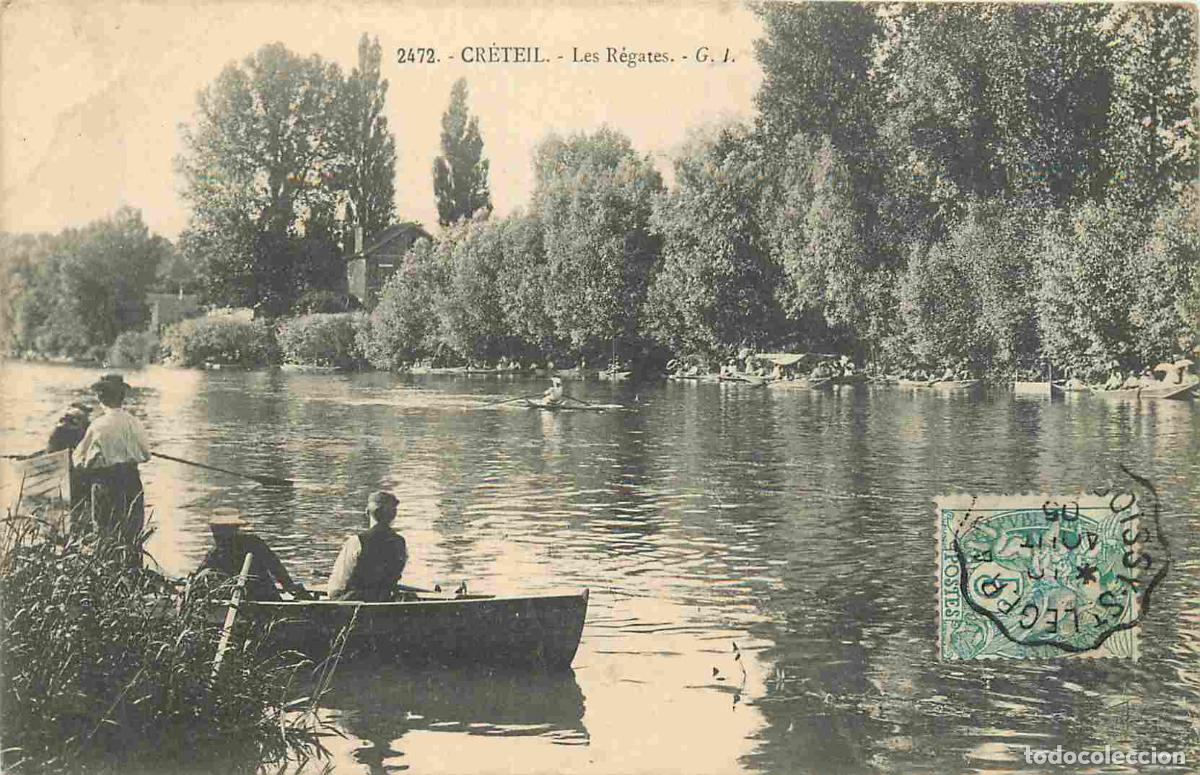 Postales: France - 94 - Creteil - Les R&eacute;gates - Anim&eacute;e - Canotage - CPA - Oblit&eacute;ration de 1905 - Etat carte qu