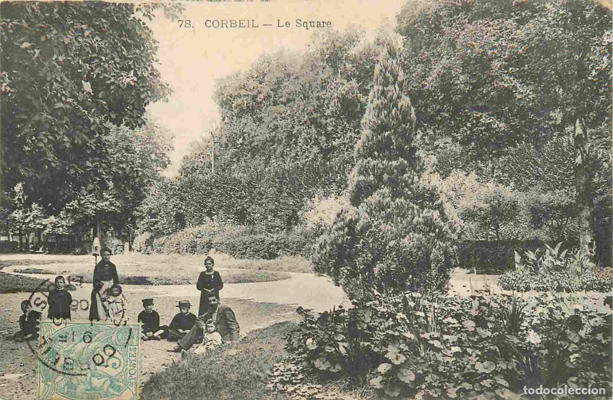 Postales: France - 91 - Corbeil Essonnes - Le Square - Anim&eacute;e - CPA - Oblit&eacute;ration de 1906 - Voir Scans Recto-