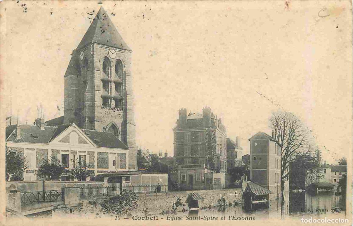 Postales: France - 91 - Corbeil Essonnes - Eglise Saint Spire et l'Essonne - CPA - Oblit&eacute;ration de 1904 - Voir