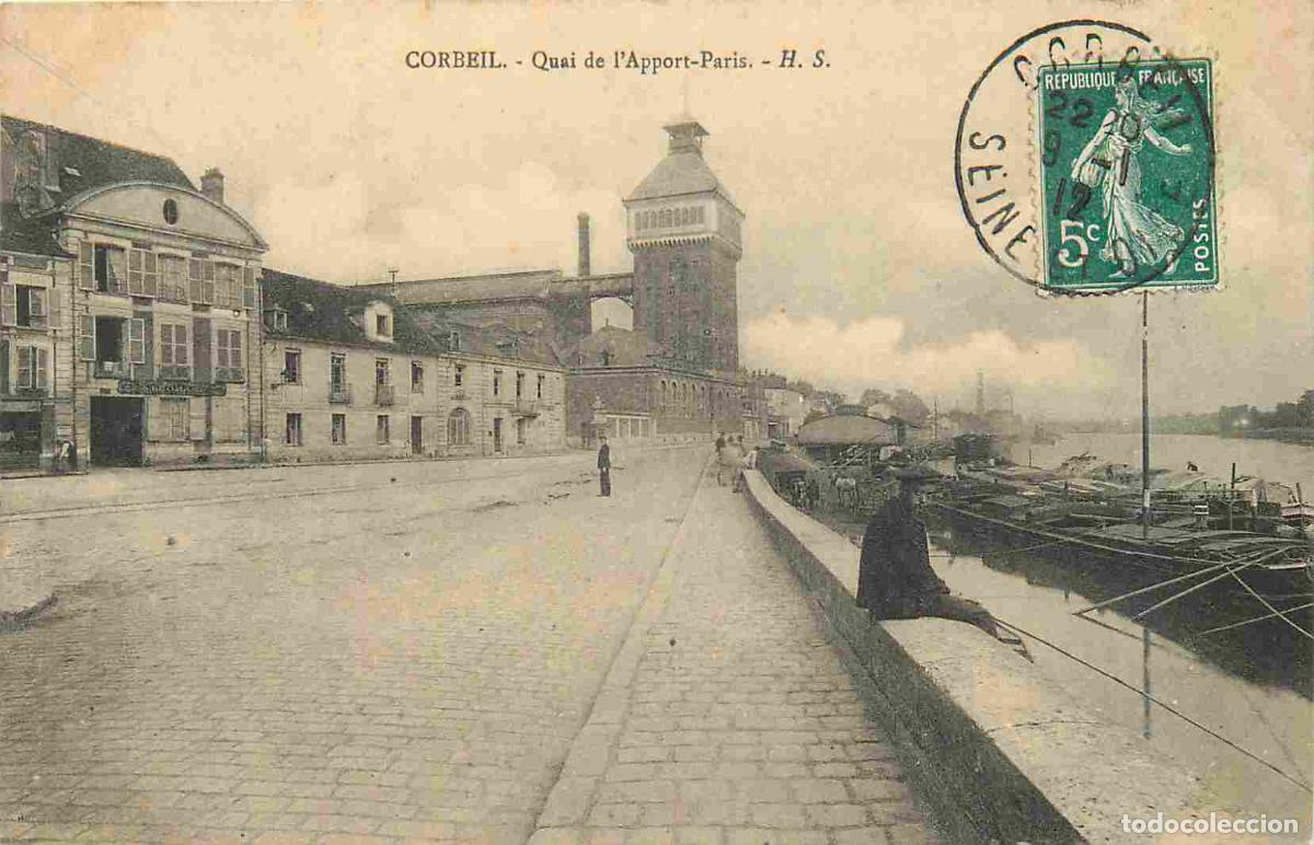 Postales: France - 91 - Corbeil Essonnes - Quai de l'Apport-Paris - Anim&eacute;e - CPA - Oblit&eacute;ration de 1912 - Voir