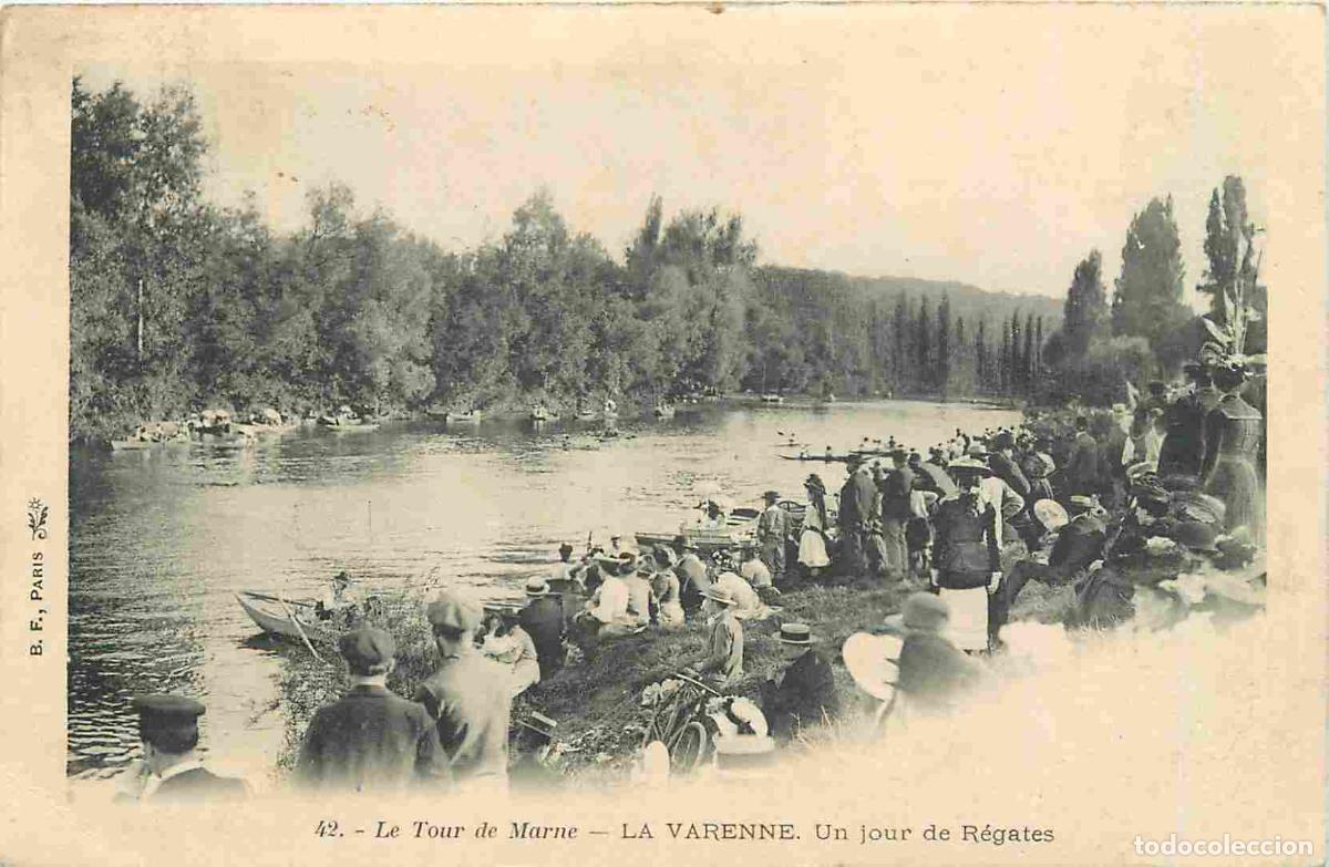 Postales: France - 94 - La Varenne - Le Tour de Marne - Un jour de R&eacute;gates - Anim&eacute;e - CPA - Oblit&eacute;ration de 19