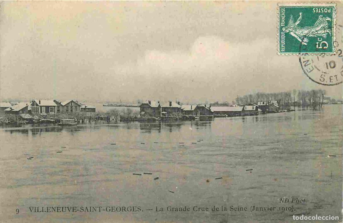 Cartoline: France - 94 - Villeneuve Saint Georges - La grande crue de la Seine de janvier 1910 - CPA - Oblit&eacute;ra