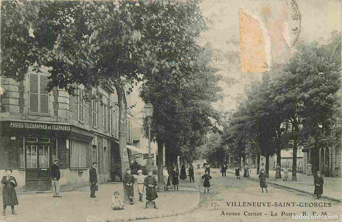 Cartoline: France - 94 - Villeneuve Saint Georges - avenue Carnot - La Poste - CPA - Oblit&eacute;ration de 1907 - Eta