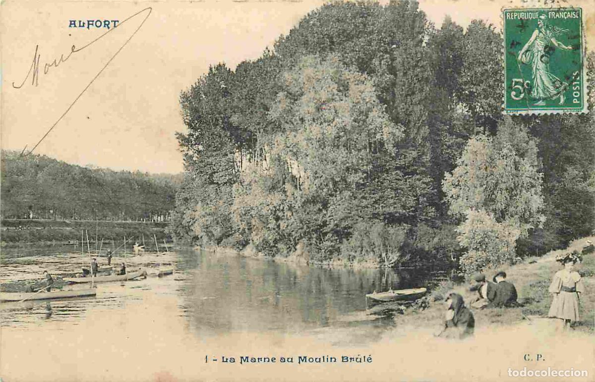 Cartoline: France - 94 - Alfort - La Marne au Moulin Br&ucirc;l&eacute; - Anim&eacute;e - CPA - Oblit&eacute;ration de 1908 - Voir Scans R