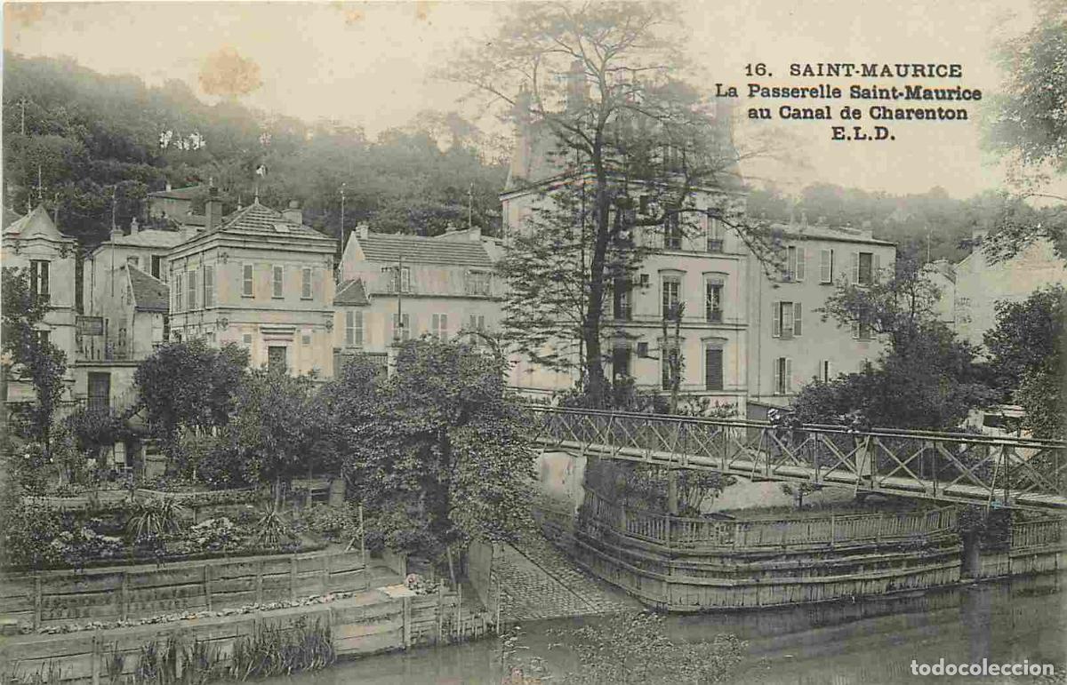 Cartoline: France - 94 - Saint Maurice - La Passerelle Saint Maurice au Canal de Charenton - Anim&eacute;e - CPA - Voi